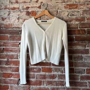 Brandy Melville white knit cardigan